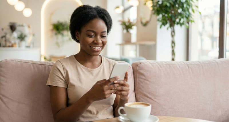 Cliente agendando procedimento pelo celular